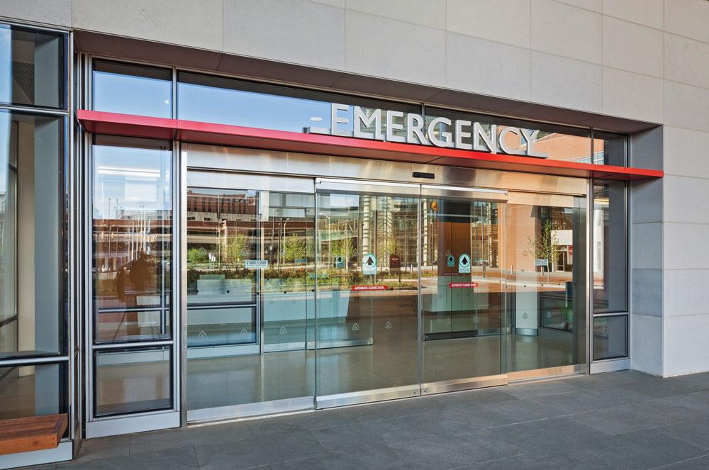 emergency room sliding glass entry doors